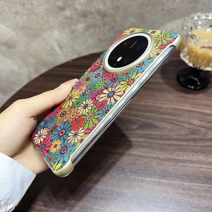 For Huawei Mate 60 Denior A18 Paint MagSafe Phone Case(Green Sunflower)