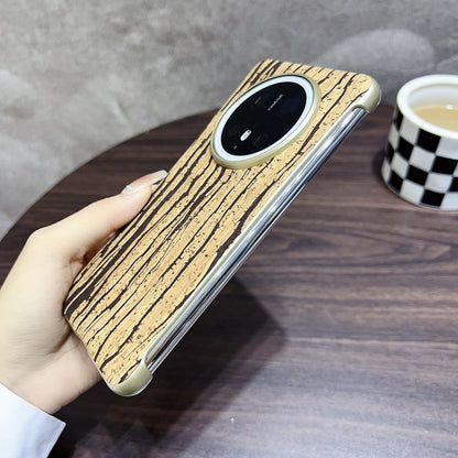 For Huawei Mate 70 Denior A18 Paint MagSafe Phone Case(Yellow Wood Grain)