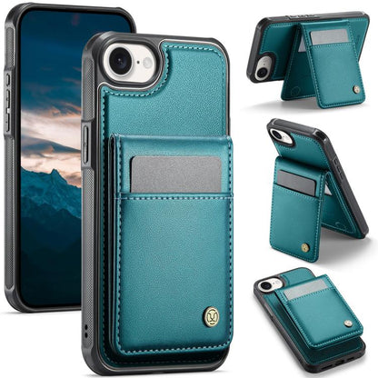 For iPhone 17e / 16e JEEHOOD J06 British Style RFID MagSafe Card Bag PU Phone Case(Green)