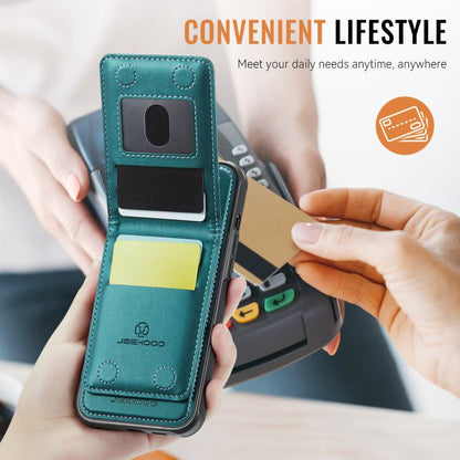 For iPhone 17e / 16e JEEHOOD J06 British Style RFID MagSafe Card Bag PU Phone Case(Green)