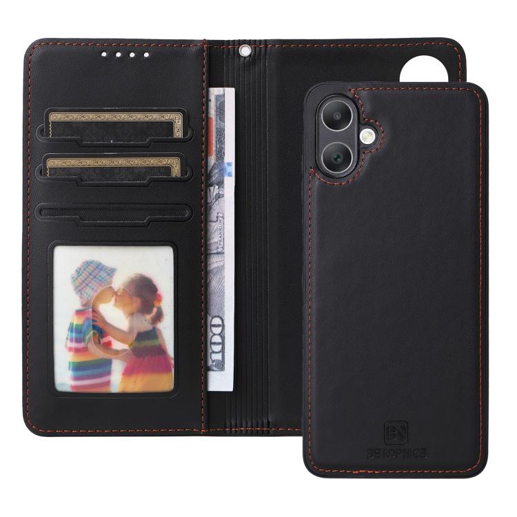 For Galaxy A06 4G BETOPNICE BN-005 2 in 1 Detachable Imitate Genuine Leather Phone Case(Black)