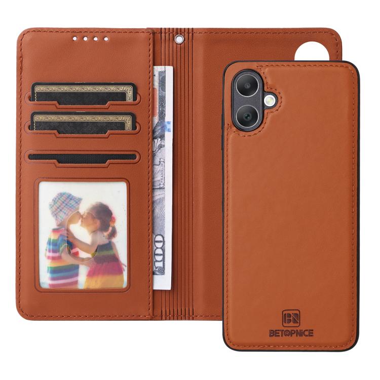 For Galaxy A06 4G BETOPNICE BN-005 2 in 1 Detachable Imitate Genuine Leather Phone Case(Brown)