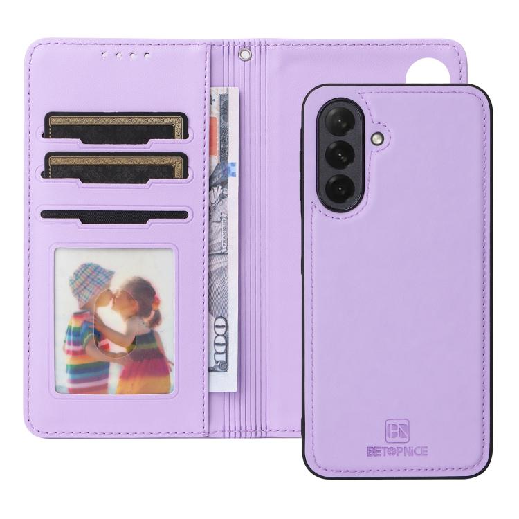 For Samsung Galaxy A26 5G BETOPNICE BN-005 2 in 1 Detachable Imitate Genuine Leather Phone Case(Light Purple)