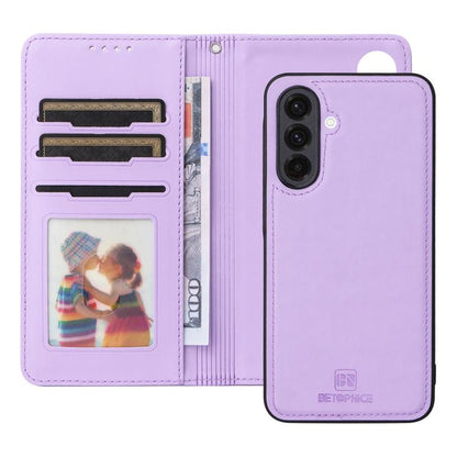 For Samsung Galaxy A36 5G BETOPNICE BN-005 2 in 1 Detachable Imitate Genuine Leather Phone Case(Light Purple)