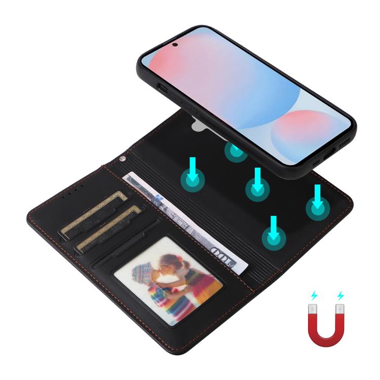 Pour Samsung Galaxy A56 5G Étui de téléphone détachable en similicuir véritable 2-en-1 BETOPNICE BN-005 (Noir)