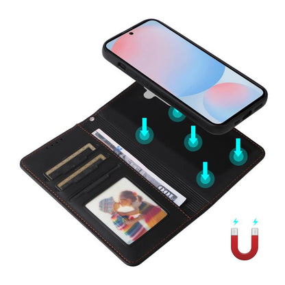 Pour Samsung Galaxy A56 5G Étui de téléphone détachable en similicuir véritable 2-en-1 BETOPNICE BN-005 (Noir)