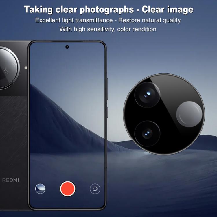 For Redmi K80 imak Black Version HD Glass Rear Camera Lens Film, Self-positioning Version