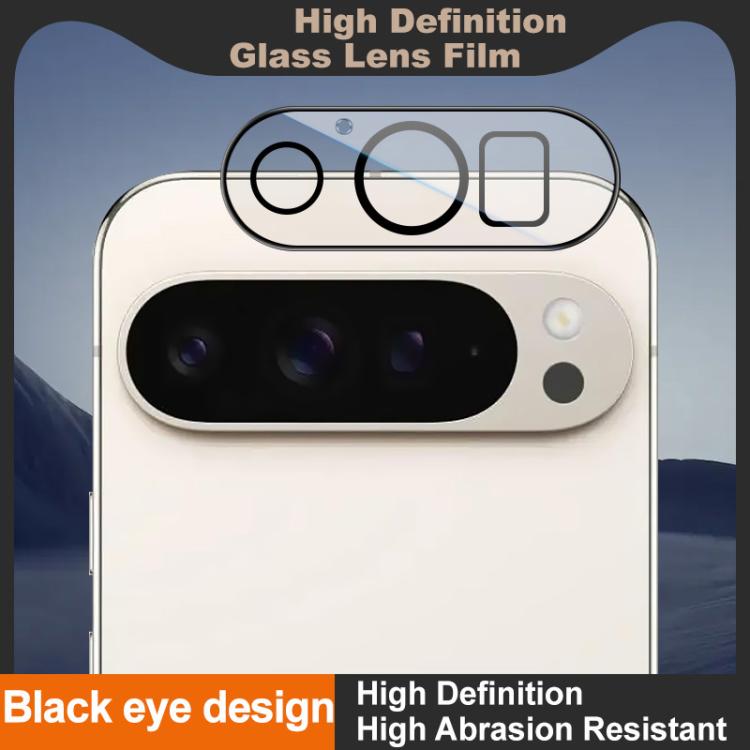 For Google Pixel 9 Pro XL IMAK High Definition Rear Camera Glass Lens Film, Black Eye Design