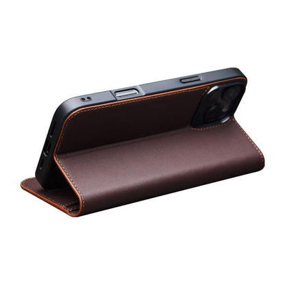 For iPhone 16 Pro Max QIALINO Classic Gen2 Genuine Leather Phone Case(Brown)
