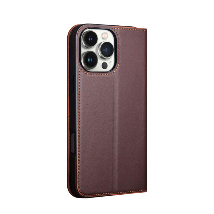 For iPhone 16 Pro QIALINO Classic Gen2 Genuine Leather Phone Case(Brown)