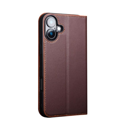 For iPhone 16 Plus QIALINO Classic Gen2 Genuine Leather Phone Case(Brown)
