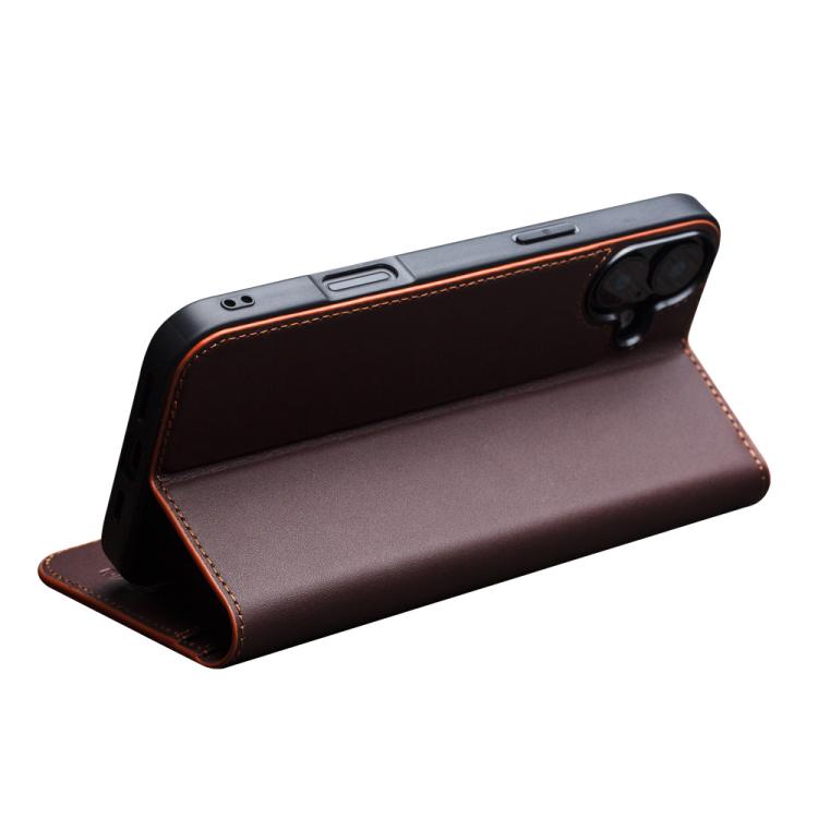 For iPhone 16 Plus QIALINO Classic Gen2 Genuine Leather Phone Case(Brown)