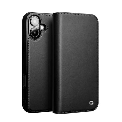 Pour iPhone 16 QIALINO Classic Gen2 Étui de téléphone en cuir véritable (noir)