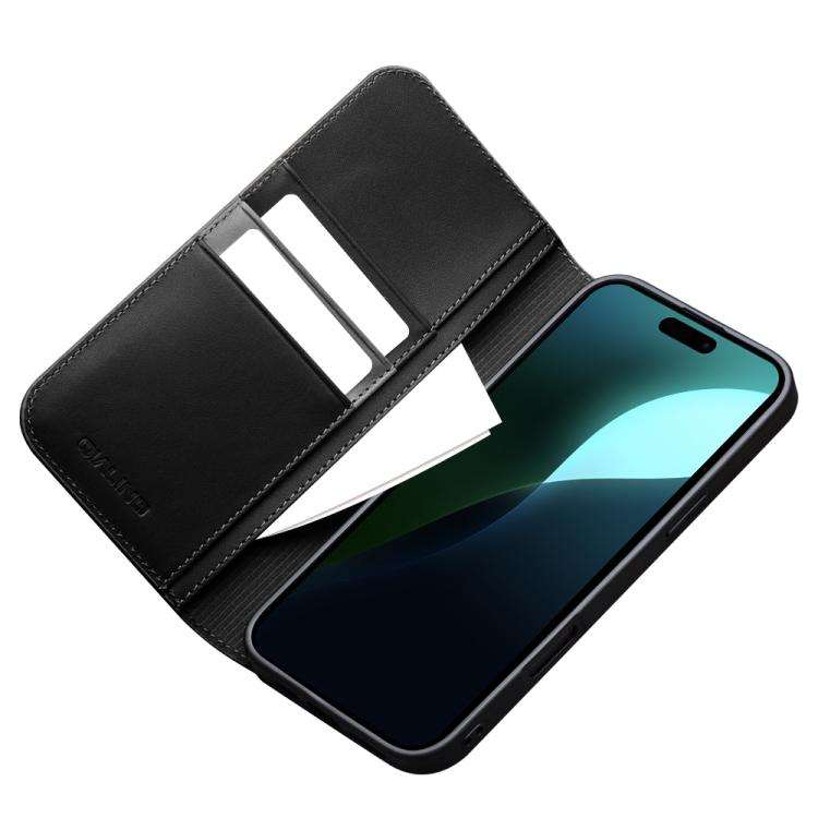 Pour iPhone 16 QIALINO Classic Gen2 Étui de téléphone en cuir véritable (noir)