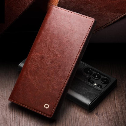 For Samsung Galaxy S25+ 5G QIALINO Genuine Leather Phone Case(Black)