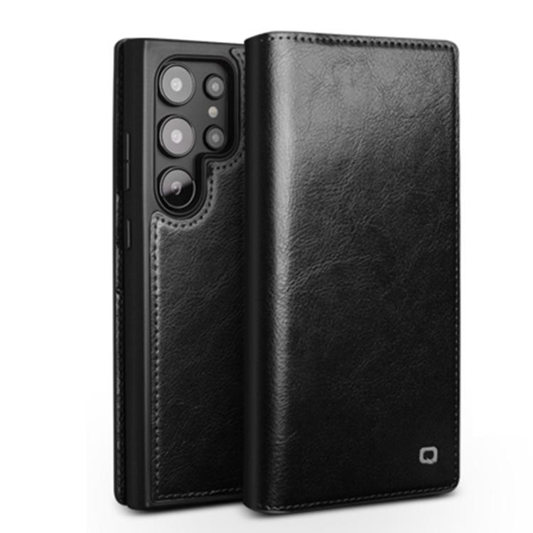 For Samsung Galaxy S25 Ultra 5G QIALINO Genuine Leather Phone Case(Black)