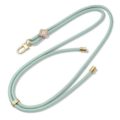 DUX DUCIS Garden Series Begonia Pattern Adjustable Crossbody Phone Lanyard(Light Green)