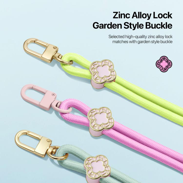 DUX DUCIS Garden Series Begonia Pattern Adjustable Crossbody Phone Lanyard(Pink)