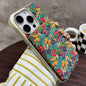 For iPhone 14 Pro Max Denior D24 Paint MagSafe Card Slot Phone Case(Blue Butterflies)