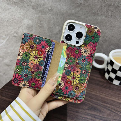 For iPhone 16 Pro Denior D24 Paint MagSafe Card Slot Phone Case(Blue Butterflies)