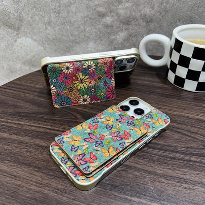 Pour iPhone 14 Pro Coque de téléphone Denior D24 Paint MagSafe avec fente pour carte (tournesol vert)