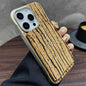 For iPhone 16 Pro Max Denior D24 Paint MagSafe Card Slot Phone Case(Yellow Wood Grain)