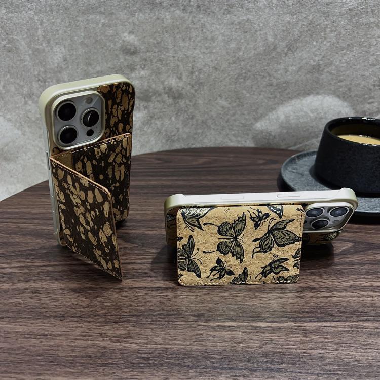 For iPhone 16 Plus Denior D24 Paint MagSafe Card Slot Phone Case(Black Grain)