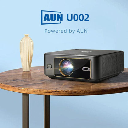 AUN U002 1920x1080P 970ANSI Android 12 Home Theater Smart Projector, EU Plug(Dark Grey)