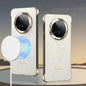For Huawei Mate 70 GKK Borderless Electroplated Leather Magsafe Phone Case(Silver Brocade White)