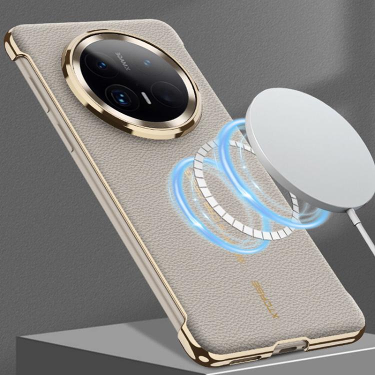 For Huawei Mate 70 GKK Borderless Electroplated Leather Magsafe Phone Case(Obsidian Black)