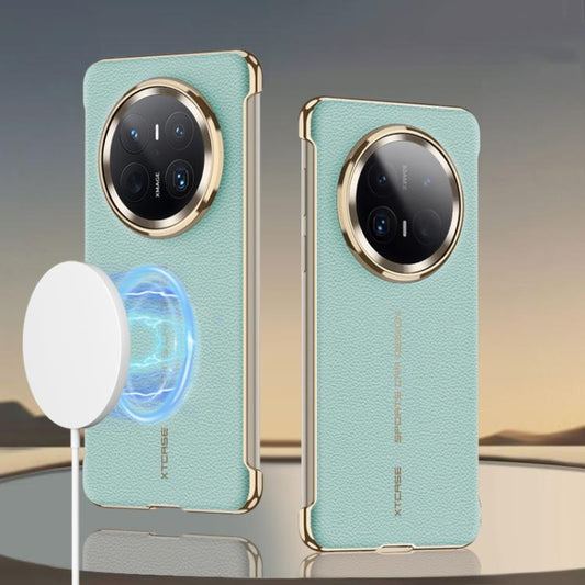 For Huawei Mate 70 Pro GKK Borderless Electroplated Leather Magsafe Phone Case(Spruce Green)