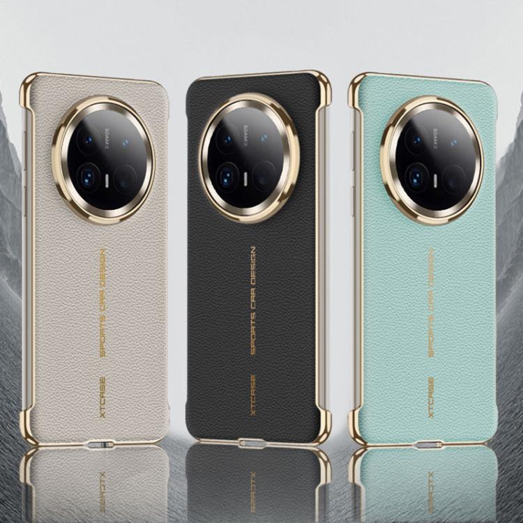 For Huawei Mate 70 Pro+ GKK Borderless Electroplated Leather Magsafe Phone Case(Snow White)