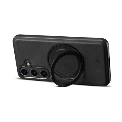 For Samsung Galaxy S25+ 5G Denior A14 Skin Feel Rotating Holder MagSafe Phone Case(Black)