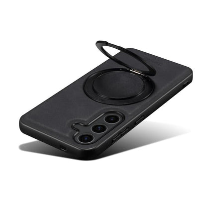 For Samsung Galaxy S25+ 5G Denior A14 Skin Feel Rotating Holder MagSafe Phone Case(Black)