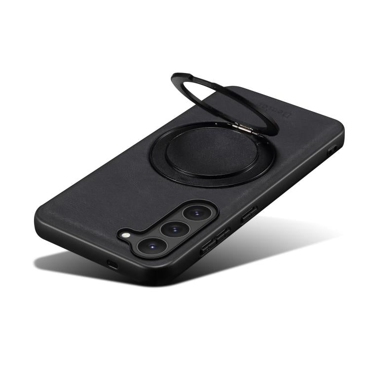 For Samsung Galaxy S23 5G Denior A14 Skin Feel Rotating Holder MagSafe Phone Case(Black)