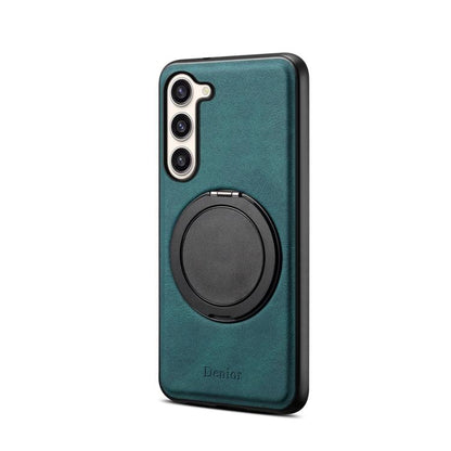 For Samsung Galaxy S23+ 5G Denior A14 Skin Feel Rotating Holder MagSafe Phone Case(Blue)