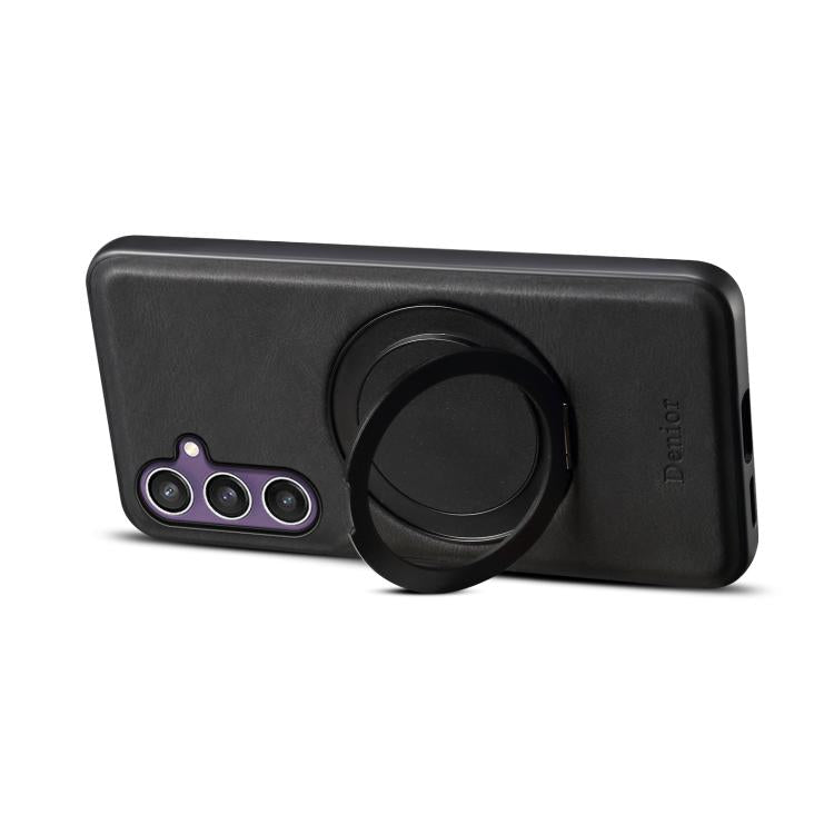 For Samsung Galaxy S24 5G Denior A14 Skin Feel Rotating Holder MagSafe Phone Case(Black)