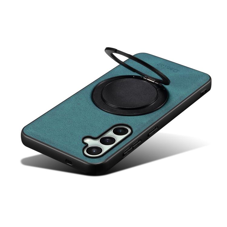 For Samsung Galaxy S24 FE 5G Denior A14 Skin Feel Rotating Holder MagSafe Phone Case(Blue)