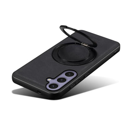 For Samsung Galaxy S24+ 5G Denior A14 Skin Feel Rotating Holder MagSafe Phone Case(Black)