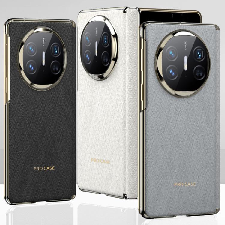 For Huawei Mate X6 GKK Ultrathin Hinge Leather Magsafe Phone Case(Silver Brocade Grey)
