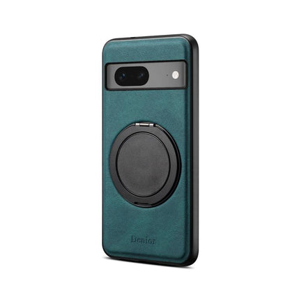 For Google Pixel 7 Denior A14 Skin Feel Rotating Holder MagSafe Phone Case(Blue)