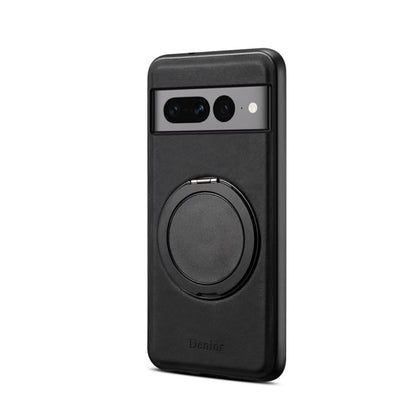 For Google Pixel 7 Pro Denior A14 Skin Feel Rotating Holder MagSafe Phone Case(Black)