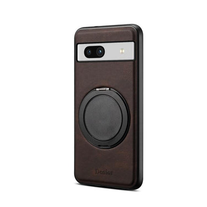 For Google Pixel 7a Denior A14 Skin Feel Rotating Holder MagSafe Phone Case(Brown)