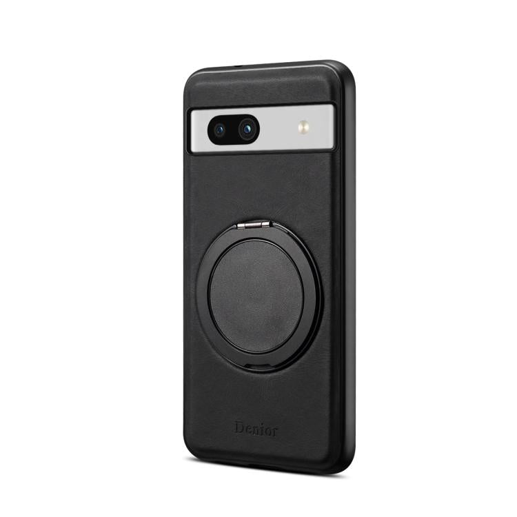 Pour la coque de téléphone Google Pixel 7a Denior A14, avec support rotatif MagSafe et sensation peau (Noir)