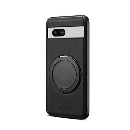 Pour la coque de téléphone Google Pixel 7a Denior A14, avec support rotatif MagSafe et sensation peau (Noir)