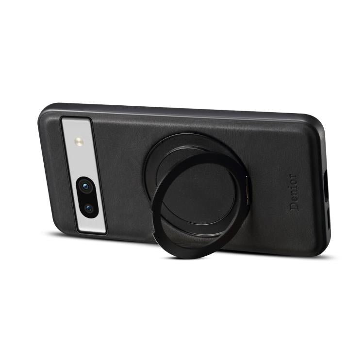 Pour la coque de téléphone Google Pixel 7a Denior A14, avec support rotatif MagSafe et sensation peau (Noir)