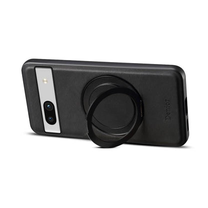 Pour la coque de téléphone Google Pixel 7a Denior A14, avec support rotatif MagSafe et sensation peau (Noir)