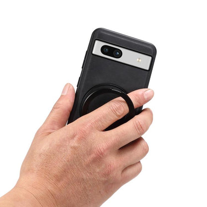 Pour la coque de téléphone Google Pixel 7a Denior A14, avec support rotatif MagSafe et sensation peau (Noir)