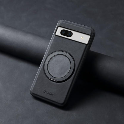Pour la coque de téléphone Google Pixel 7a Denior A14, avec support rotatif MagSafe et sensation peau (Noir)