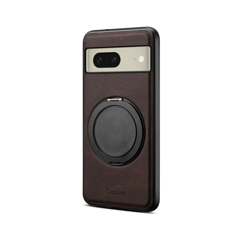 For Google Pixel 8 Denior A14 Skin Feel Rotating Holder MagSafe Phone Case(Brown)